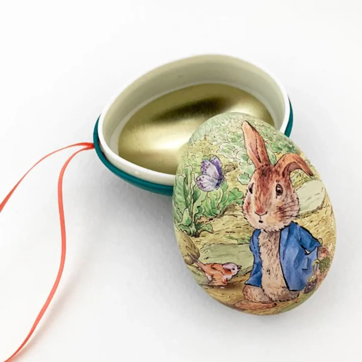 Peter Rabbit mini påskeegg, oransje snor