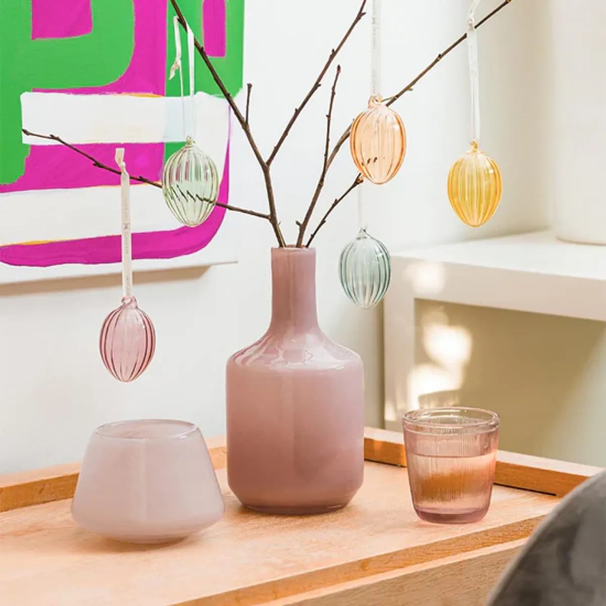 Dugg Lyslykt 8,5 cm Rosa Hadeland Glassverk 