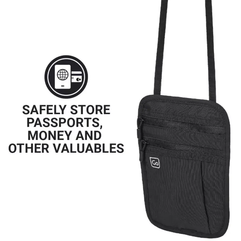 Nakkepose for Pass (Passport Pouch), svart fra Go Travel