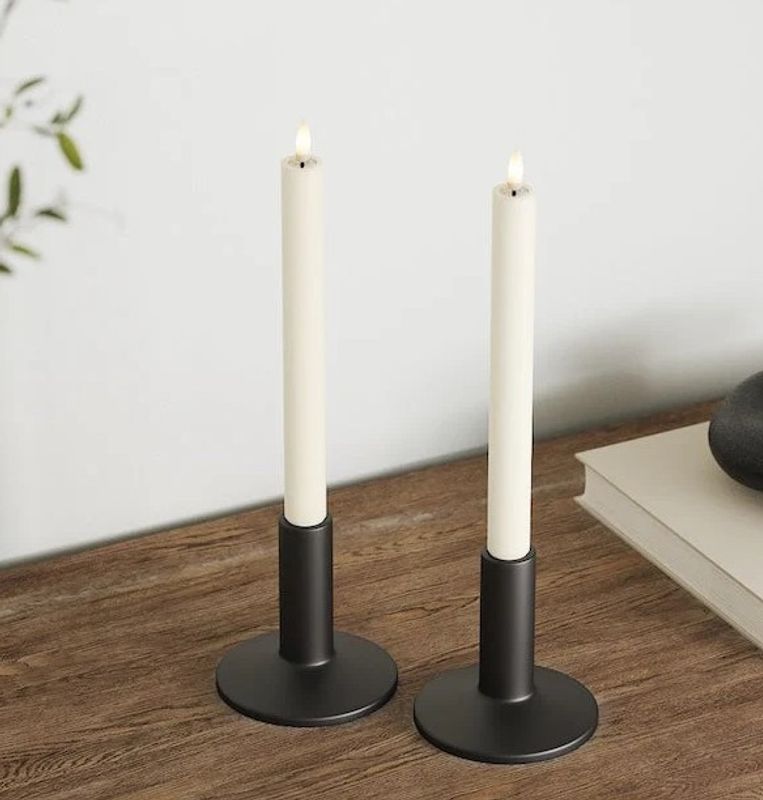 Deluxe Homeart Cream LED Kronelys 2PK 24 cm