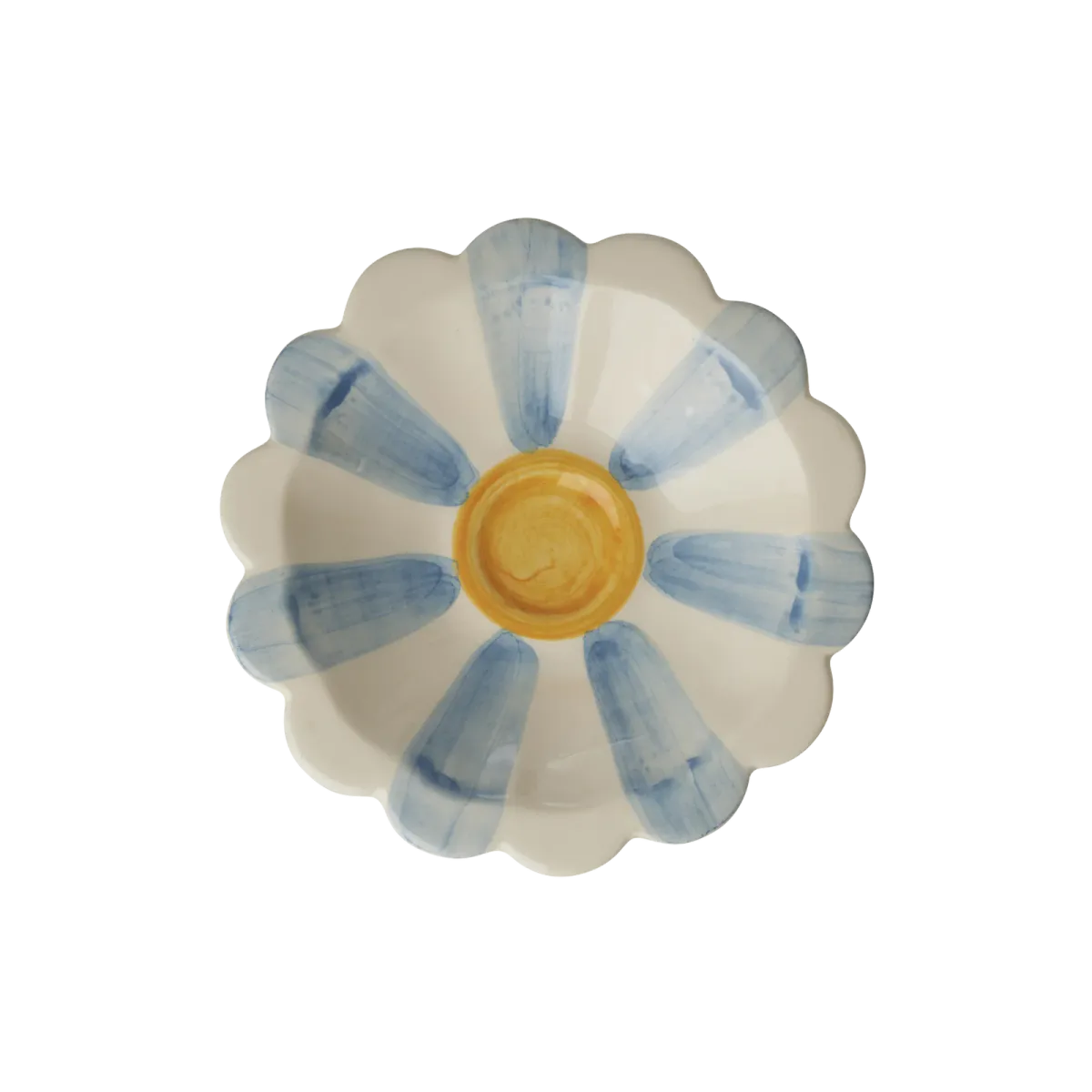 Rice liten skål i keramikk – blå striper (12,5 cm)