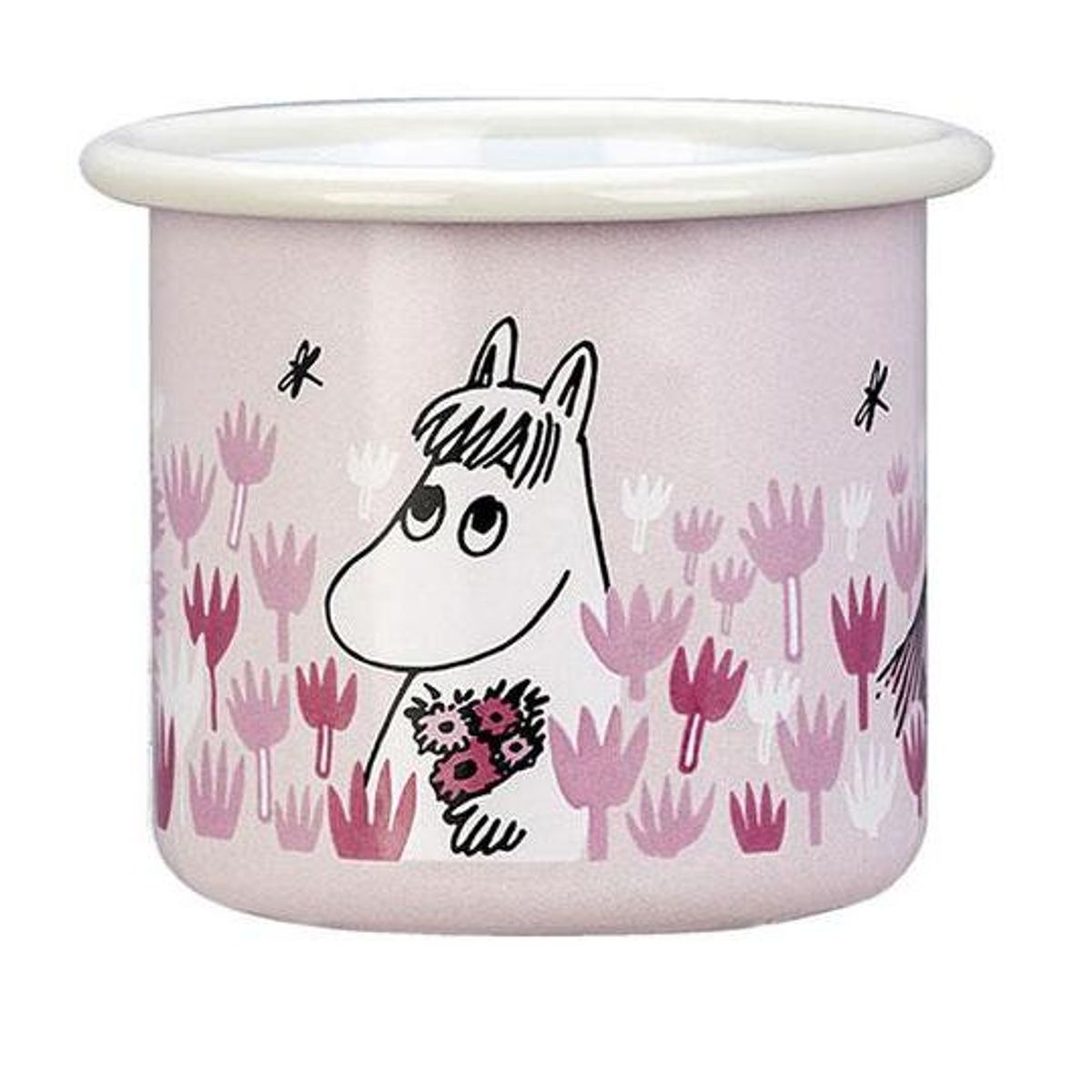 Mummikopp Emalje 2,5 dl - I hagen rosa