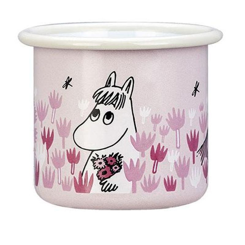 Mummikopp Emalje 2,5 dl - I hagen rosa