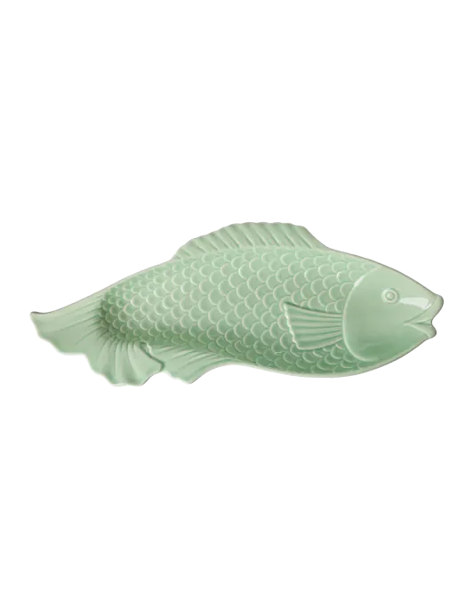 Hovedbilde Rice serveringsfat i keramikk – fisk grønn (53 cm)