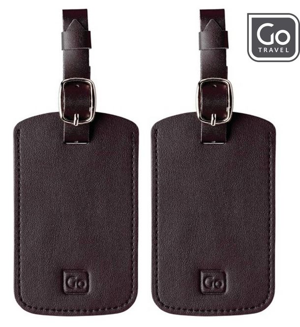 Hovedbilde Go Travel Bagasjemerker PU-skinn 2-pk, sort