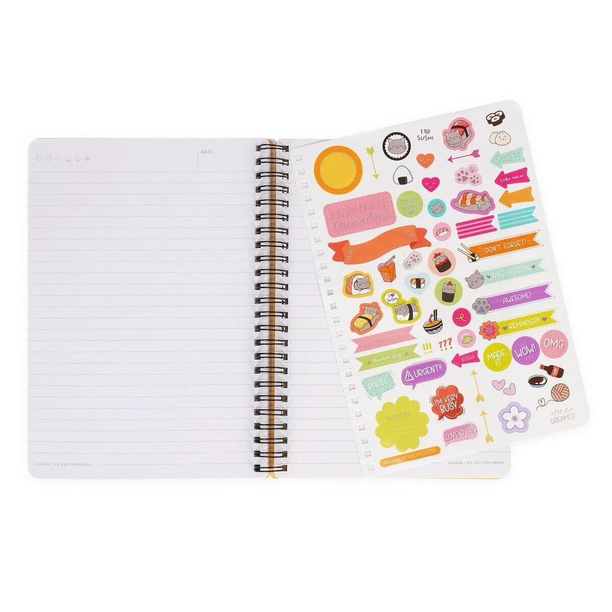 Notatbok Spiral A5 Sushi katt
