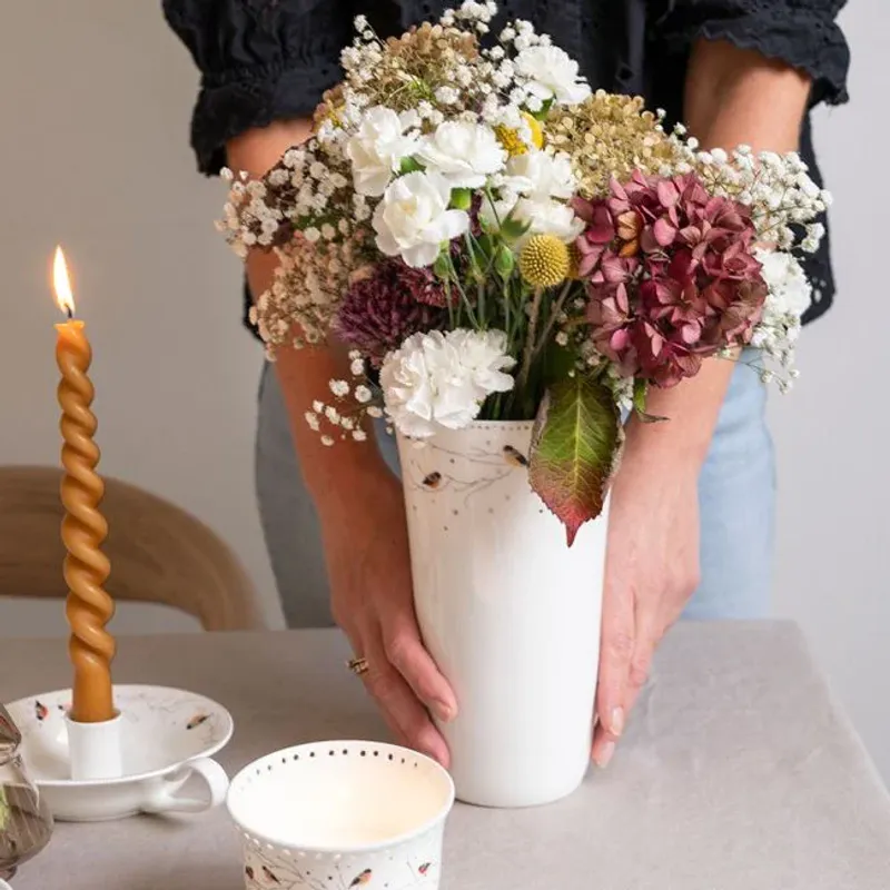 Dompap Vase 21 cm Porsgrund Porselænsfabrik