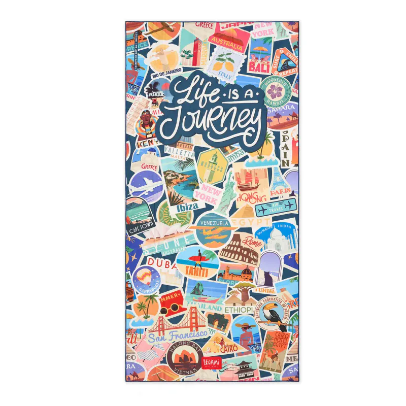 Strandhåndkle Travel Stickers 85x180 cm 
