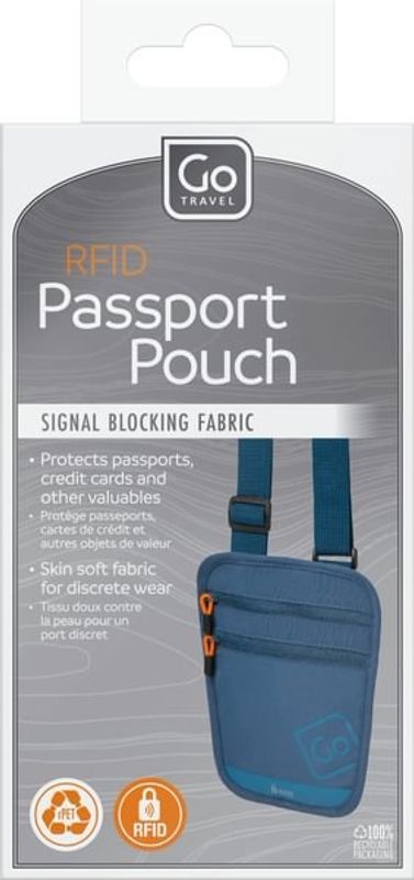 Nakkepose for pass RFID (Passport Pouch), Blueberry fra Go Travel