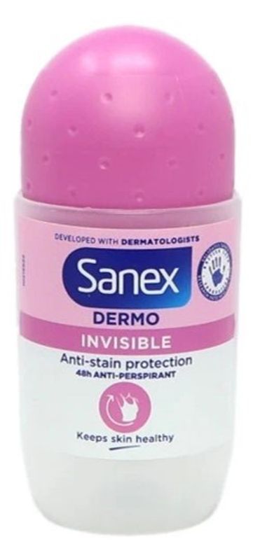 Deo Roll-on Sanex Invisible 50ml, rosa