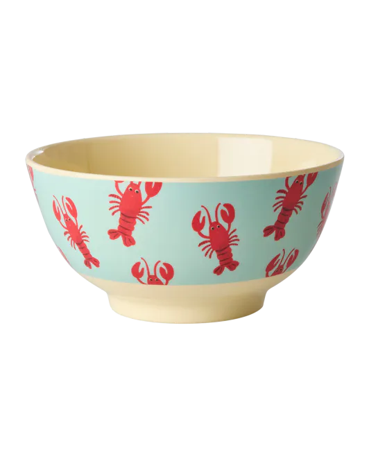 Hovedbilde Rice bolle i melamin – blå med hummermotiv (15 cm)