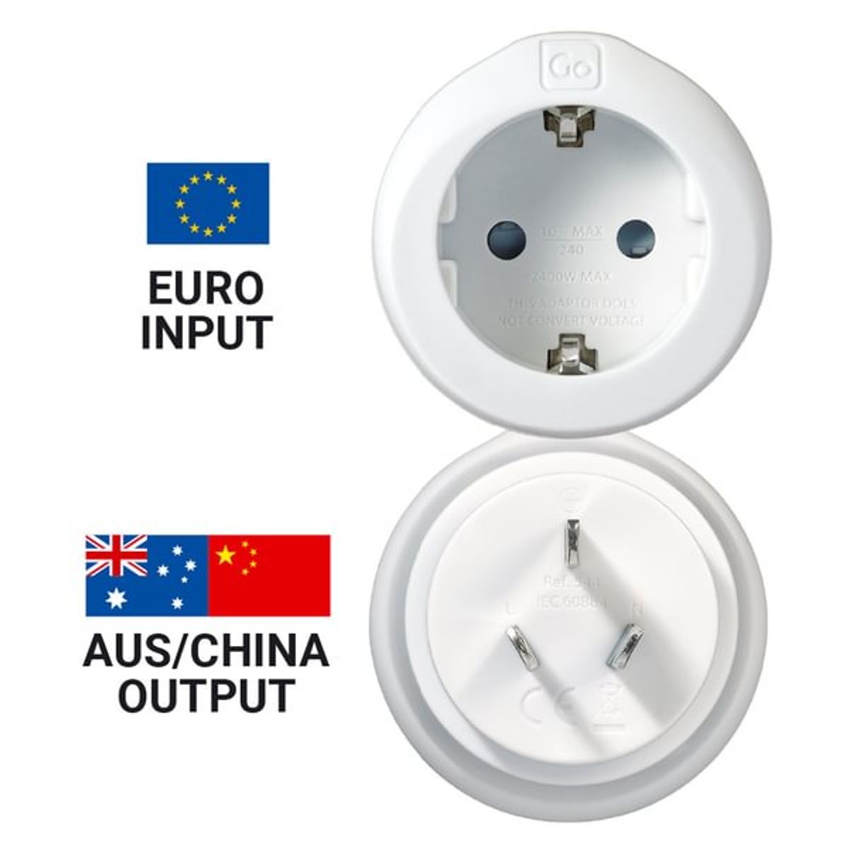 Adapter til Austraila og Kina fra Go Travel