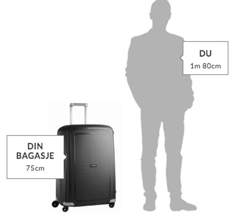 Stor koffert 102L og 4 doble hjul S`cure Samsonite