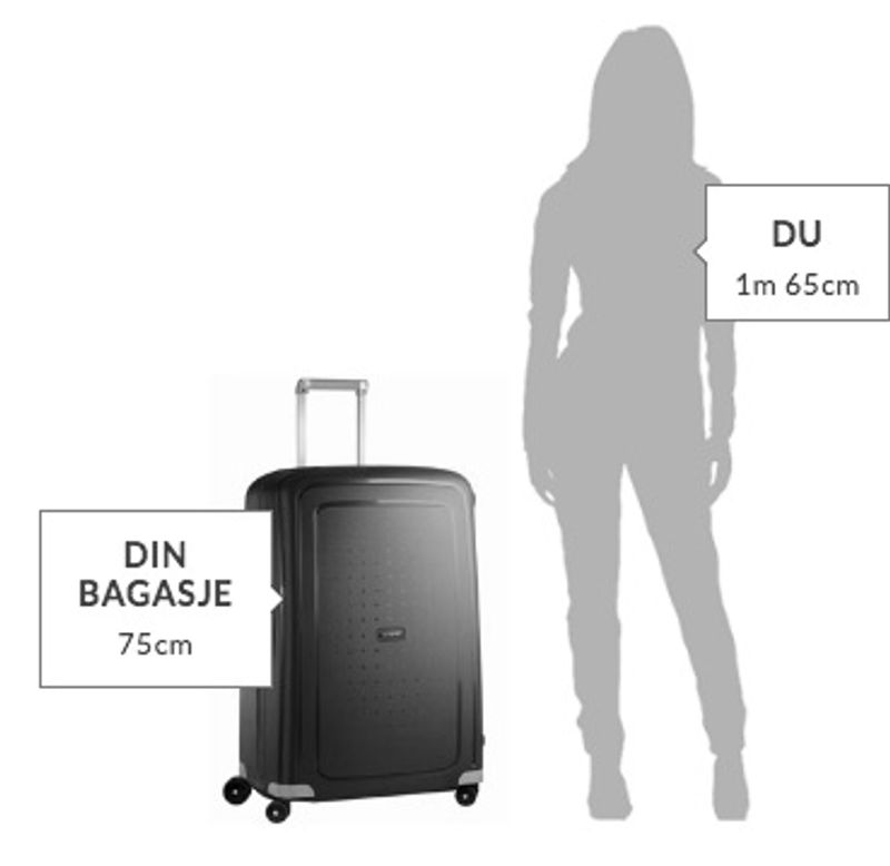 Stor koffert 102L og 4 doble hjul S`cure Samsonite