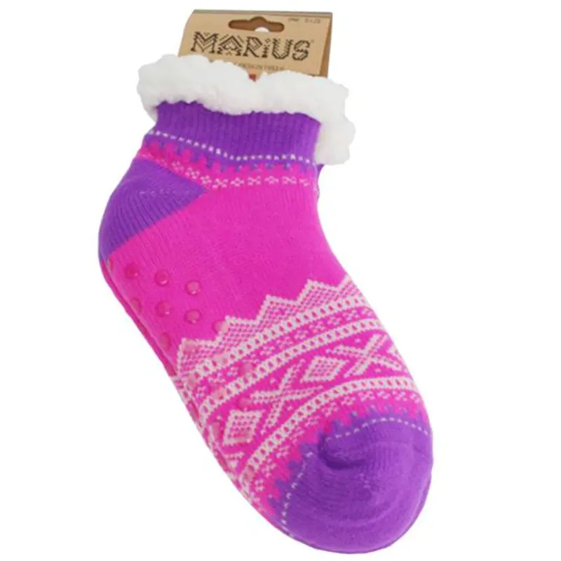 Kosesokk Mariusmønster kort rosa