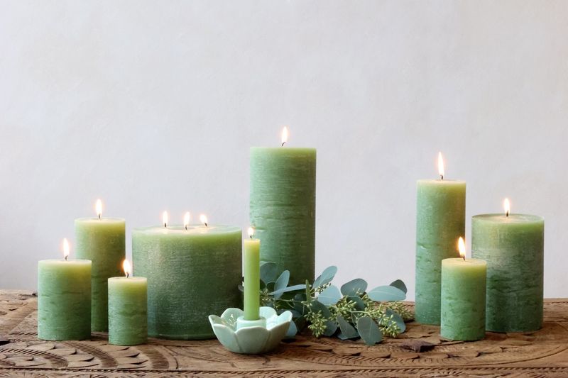 Macon kubbelys rustikk 150 timer – forrest green (H25 / Ø10 cm)