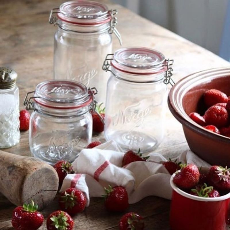 Norgesglasset 0,4L med hengslet lokk