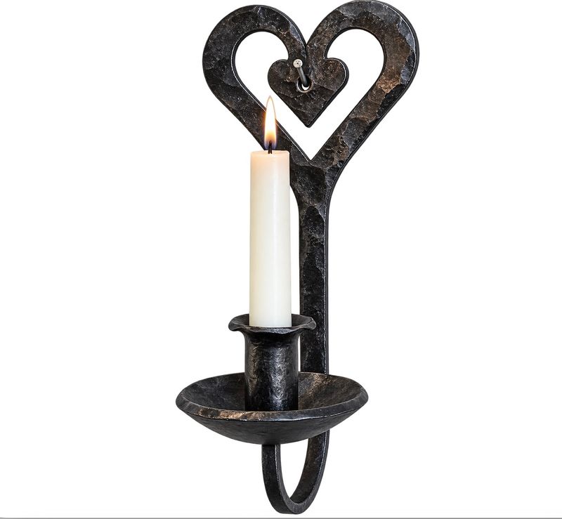 Spegels Vegglysestake Hjerte i smijern – 27 cm